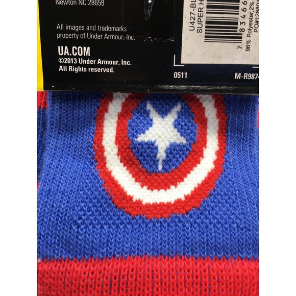 Under Armour Marvel Performance Socks Captain America Youth Size 1-4 - NEW - Picture 9 of 12